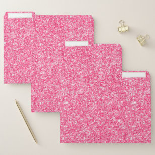 Simple Girly Pink Modern Faux Glitter File Folder