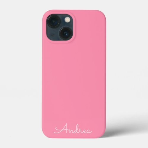 Simple Girly Pink Personalized Name iPhone 13 Mini Case