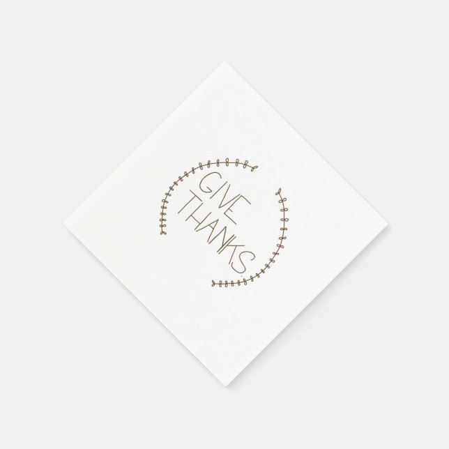 Simple Give Thanks Napkin (Corner)