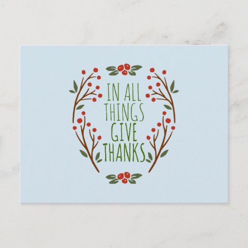 Simple Give Thanks Thanksgiving  Postcard