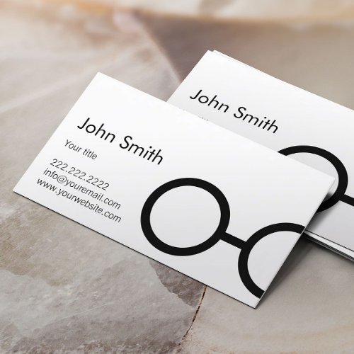 Simple Glasses Minimalist Writer Business Card