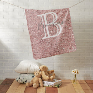 Simple Glitter Name Baby Blanket