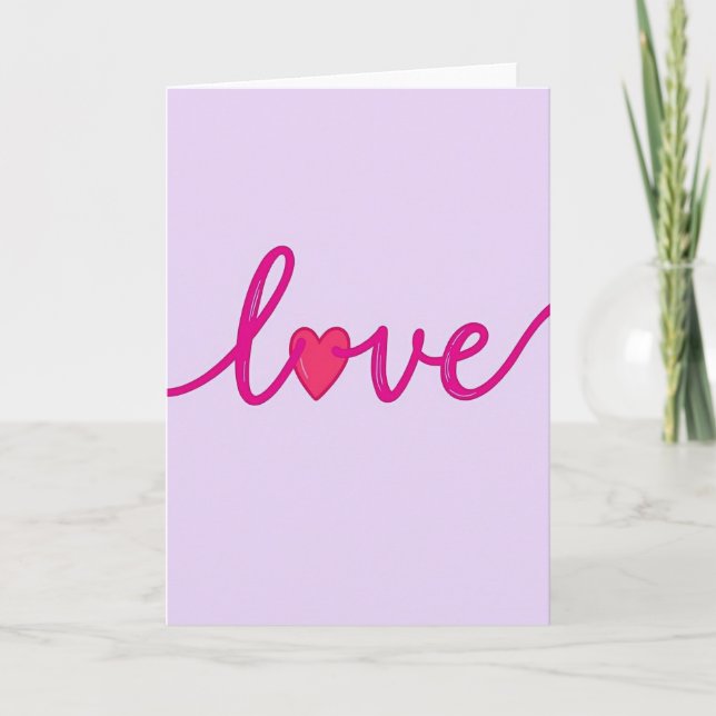 Simple Glossy Heart Love Card (Front)