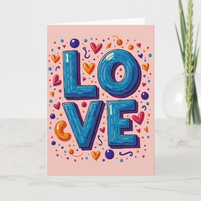 Simple Glossy Love Lined Card (Front)