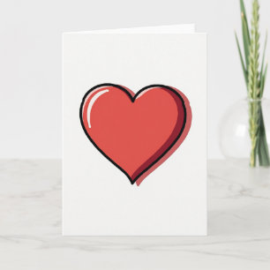 Simple Glossy Red Heart Card