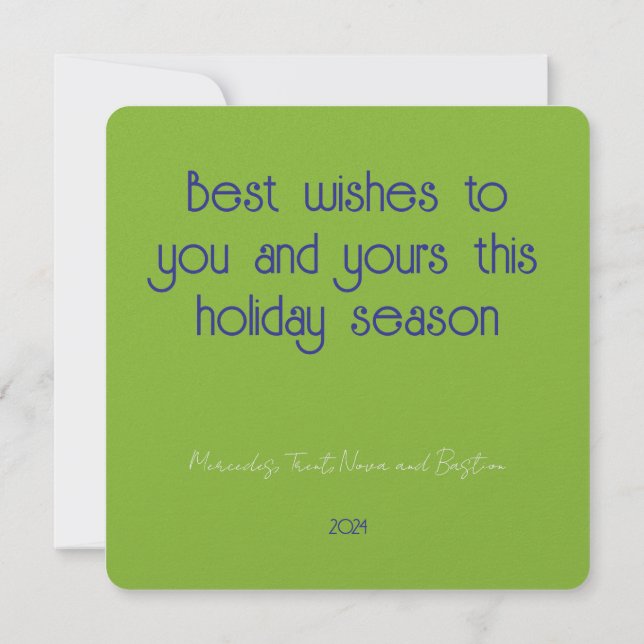 Simple Gnome Season's Greetings Holiday Card (Back)