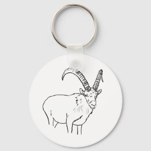Simple Goat drawing Keychain