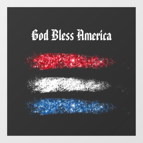  Simple GOD BLESS AMERICA  American Flag   Window Cling