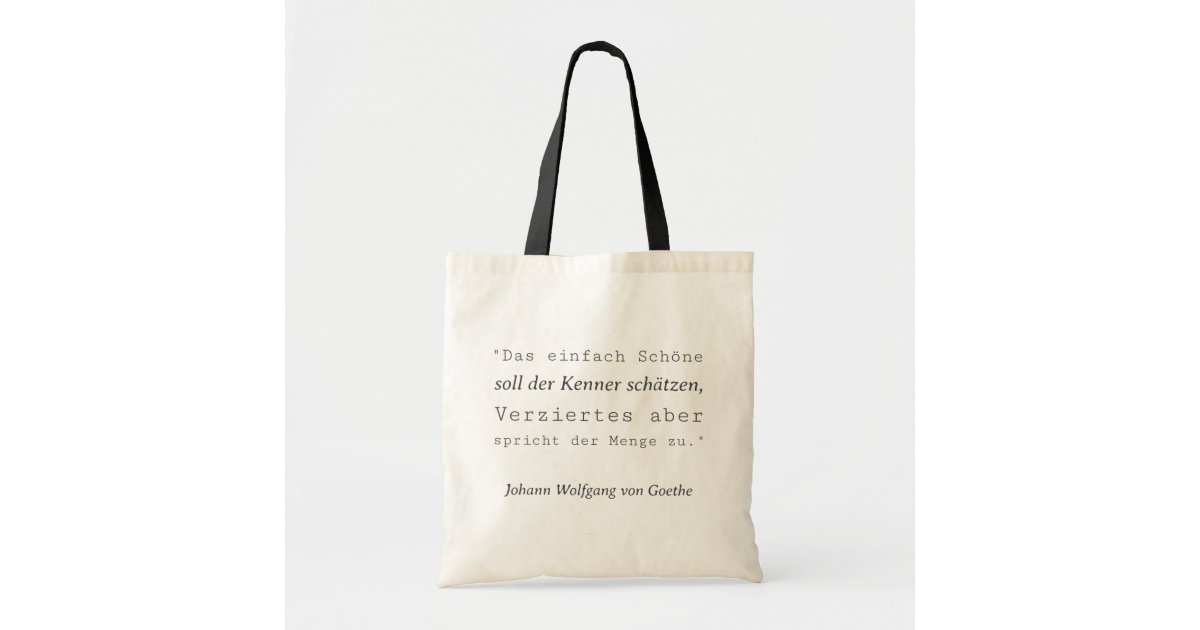 Simple Goethe citat Tote Bag