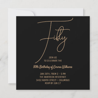 Simple Gold | 50th Birthday Save The Date