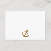 Simple Gold Anchor Diaper Raffle Ticket Cards (Back)