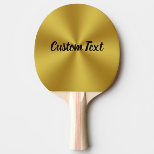 Simple Gold and Black Script Text Template Ping Pong Paddle
