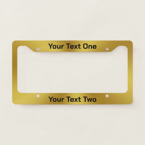 Simple Gold and Black Text Sci_Fi Font License Plate Frame