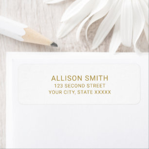 Simple Gold and White Minimalist address Label