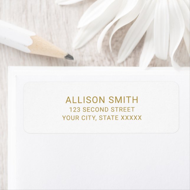 Simple Gold and White Minimalist address Label (Insitu)