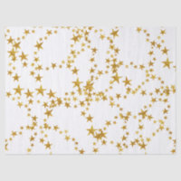 Simple Gold and White Star Tissue Paper