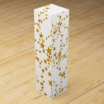 Simple Gold and White Star Wine Gift Box<br><div class="desc">Simple gold and white star shape wine bottle gift box. Christmas,  Chanukah,  birthdays,  or weddings,  this classically elegant and stylish bottle box is perfect for your gift wrapping needs.</div>