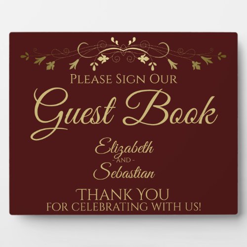 Simple Gold  Auburn Please Sign Guest Book Sign Plaque