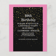 Simple gold Black 60th birthday