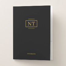 Simple Gold Black Monogram Legal Business