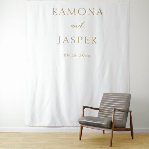Simple Gold Bold Modern Wedding Backdrop