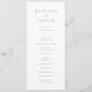 Simple Gold Bold Modern Wedding Program