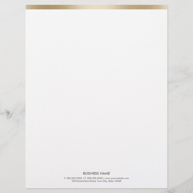 Simple Gold Border Letterhead (Front)