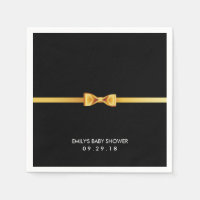 Simple Gold Bow Tie Baby Shower