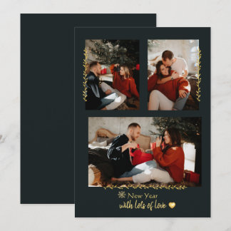 Simple Gold Branches Christmas Photo Holiday Card