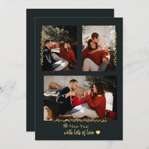 Simple Gold Branches Christmas Photo Holiday Card
