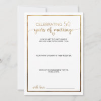 Simple Gold Calligraphy 50th Wedding Anniversary