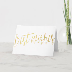 Simple gold calligraphy "Best wishes" Card