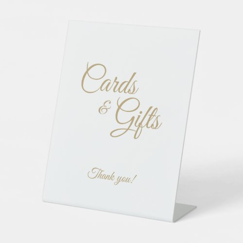 Simple Gold Calligraphy Cards and Gifts Pedestal Sign