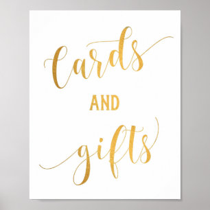 Simple Gold Calligraphy Cards ans Gifts Sign