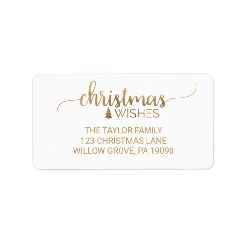 Simple Gold Calligraphy Christmas Label