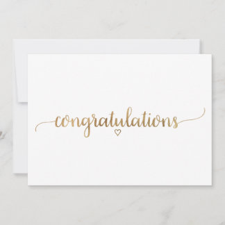 Simple Gold Calligraphy Congratulations Card