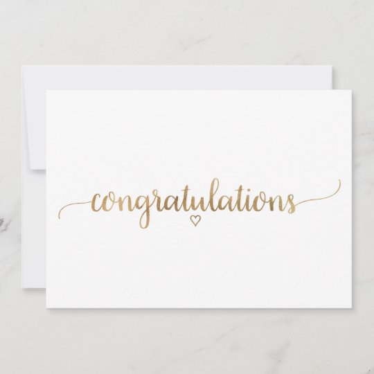 Simple Gold Calligraphy Congratulations Card | Zazzle.com