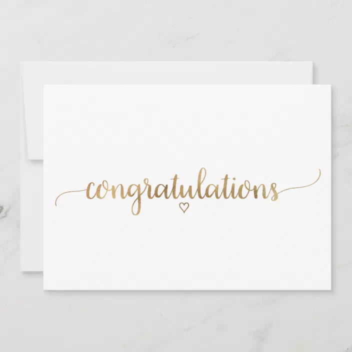 Gold Foil Lettering and Vine Border Success Congratulations Card