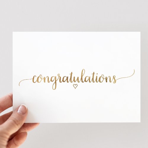 Simple Gold Calligraphy Congratulations Card