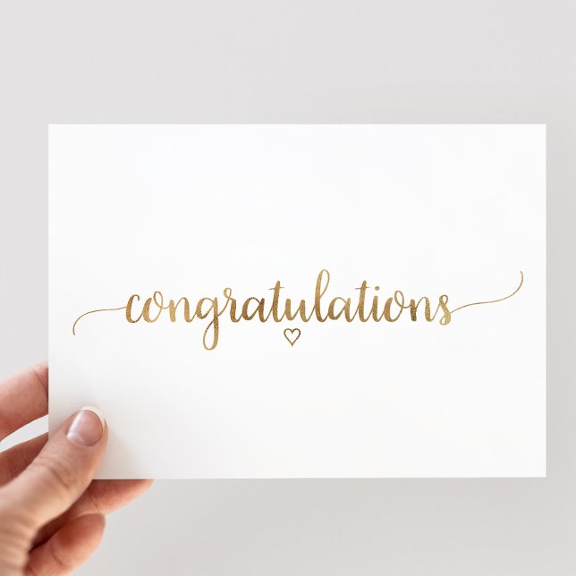 Simple Gold Calligraphy Congratulations Card (Creator Uploaded)
