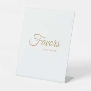 Simple Gold Calligraphy Favors Pedestal Sign