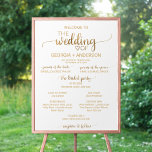 Simple Gold Calligraphy FlowerGirl Wedding Program Poster<br><div class="desc">This simple gold calligraphy flower girl wedding program poster is perfect for a chic wedding. The classic romantic design features faux gold foil typography and a lovely golden heart. Include the name of the bride and groom, the wedding date and location, names of the parents, officiant, bridal party and flower...</div>