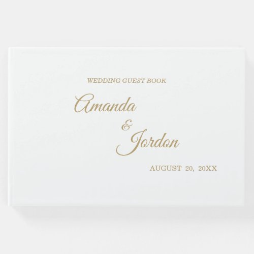 Simple Gold Calligraphy Guest Book