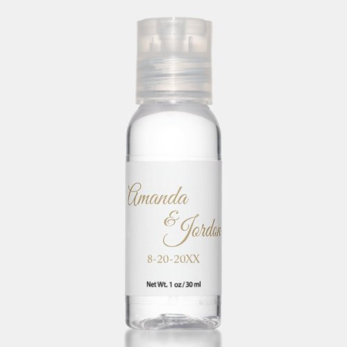 Simple Gold Calligraphy Hand Sanitizer
