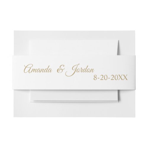 Simple Gold Calligraphy Invitation Belly Band