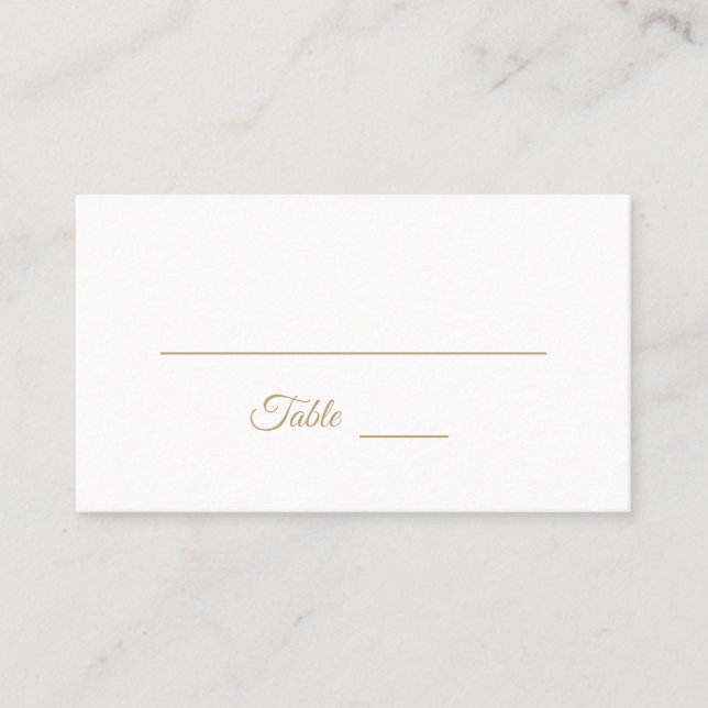 Simple Gold Calligraphy Place Card (Front)
