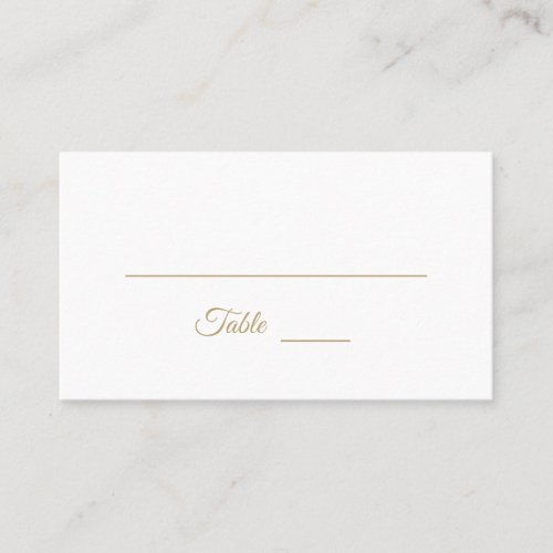 Simple Gold Calligraphy Place Card