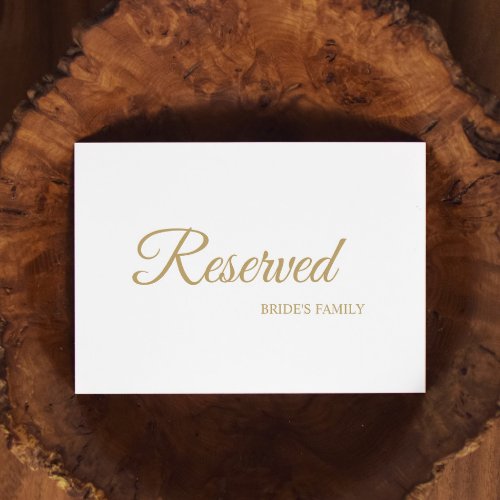 Simple Gold Calligraphy Reserved Sign