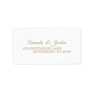 Simple Gold Calligraphy RSVP Address Label