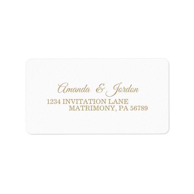 Simple Gold Calligraphy RSVP Address Label (Front)